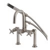 Aqua Vintage AE8408DX Deck Mount Clawfoot Tub Faucet, Brushed Nickel AE8408DX